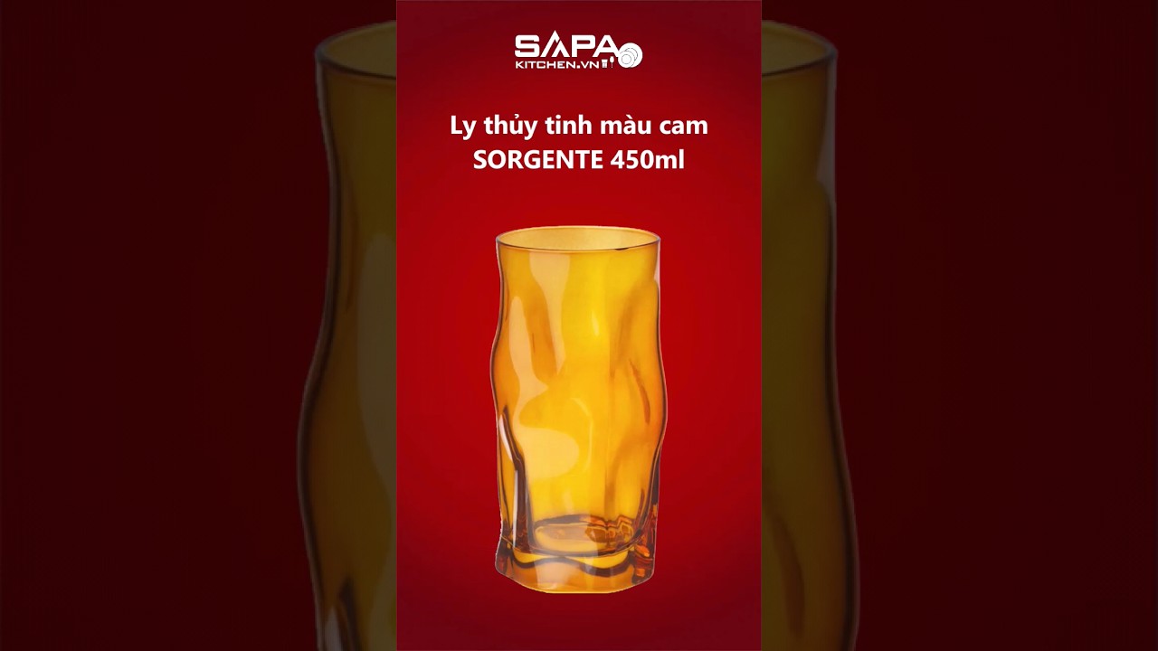 Ly thủy tinh Sorgente 45cl màu cam