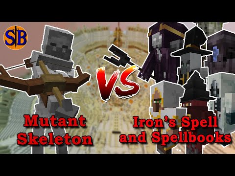 Sathariel Battle - Mutant Skeleton vs Iron's Spell and Spellbook's Mobs | Minecraft Mob Battle