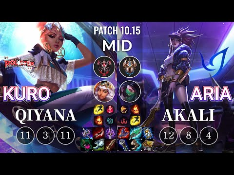 KT Kuro Qiyana vs CGA Aria Akali Mid - KR Patch 10.15