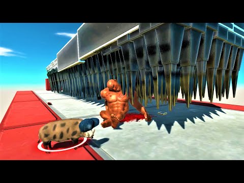 PIG SPIKE TRAP animal revolt battle simulator SPIKE WALL TRAP