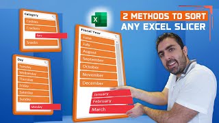 Change the order of Excel Slicer Buttons incl months, weekdays - 2 ways (Custom List and Data Model)