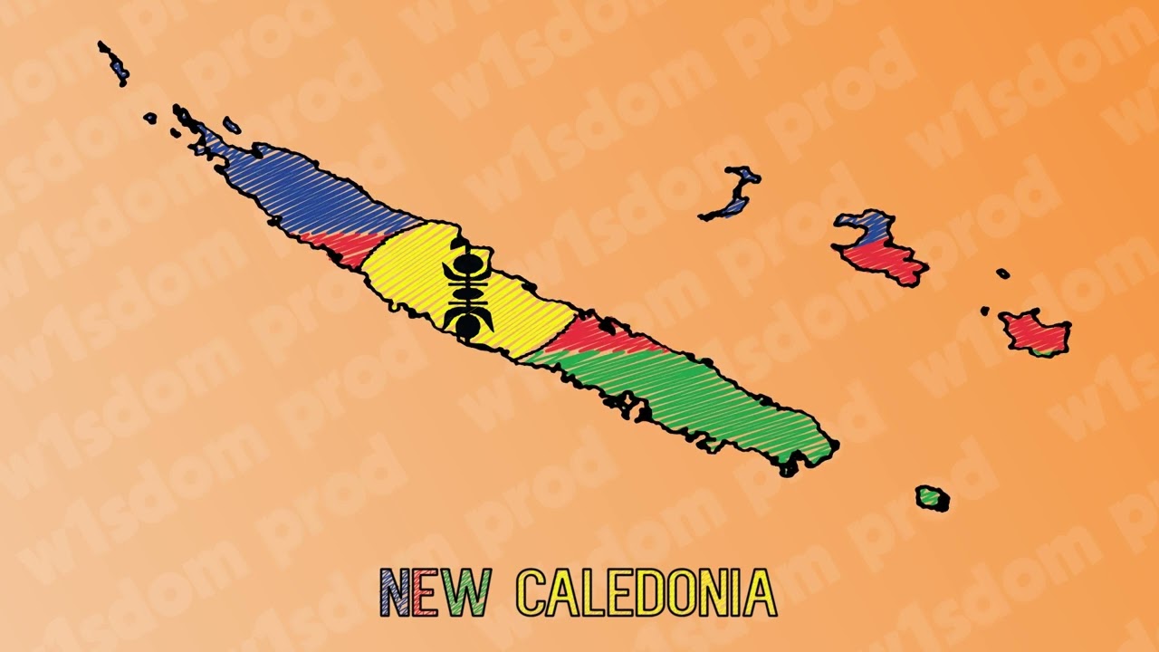 Hand-Drawn New Caledonia Map Animation