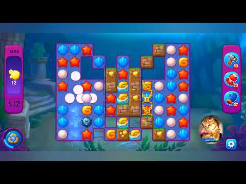 фишдом 2022, 1485 уровень - прохождение без бустеров # Fishdom, 1485  level - no Boosters.