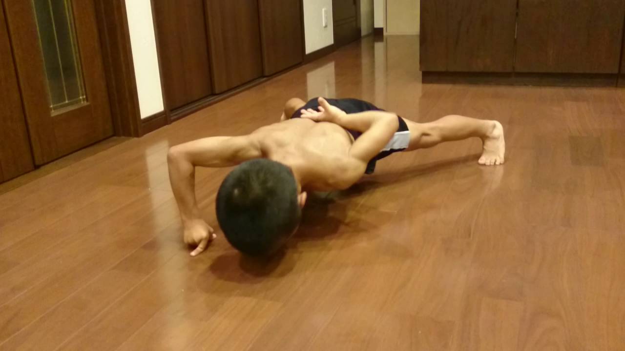 One hand Two fingers Pushups - Ryusei 6yearold-