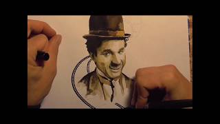 Charlie chaplin Aquarelle