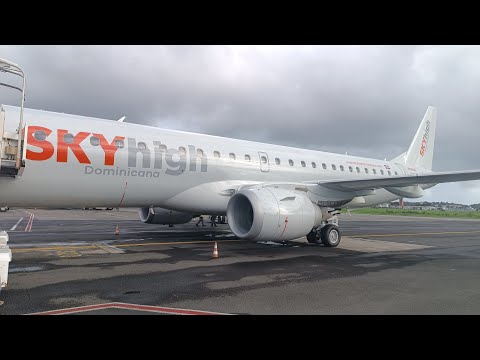 SkyHigh Dominicana Embraer 190 Takeoff From Pointe-à-Pitre, Guadeloupe