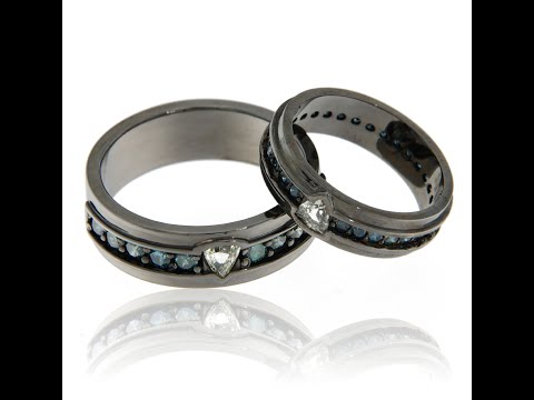 Uniune Cosmica Verighete Aur Negru Diamante Trilion Diamante Albastre