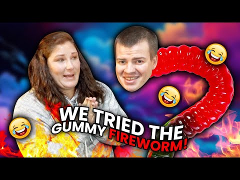 We tried the Gummy Fire Worm Challenge