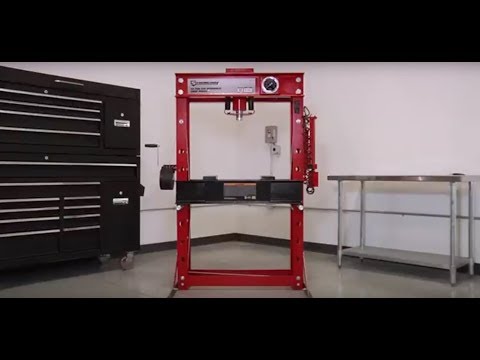 Strongway Pneumatic Shop Press with Gauge and Winch - 45-Ton