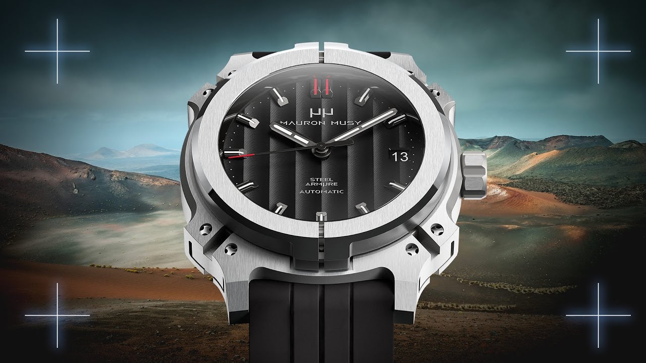 Mauron Musy Black Steel Armure Automatic // MU 01-101 (Additional Blue Leather Strap) video thumbnail