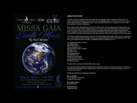 Missa Gaia: Earth Mass performed by the Corpus Christi Chorale May 4, 2019