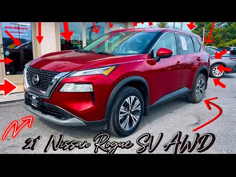 2021 Nissan Rogue SV AWD in RED!! Great SUV with tons of features, let’s check it out!!