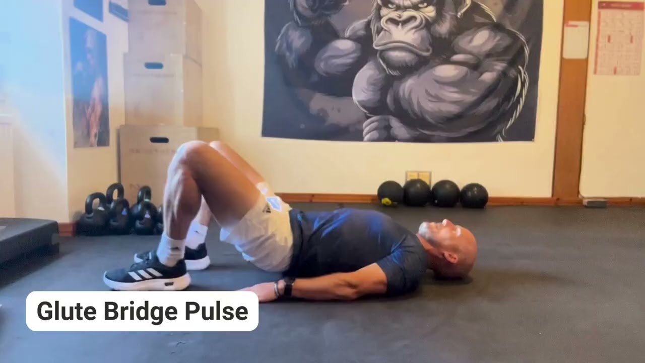 Bridge Power HIIT Workout - glute bridge pulse exercise