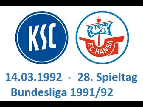 Karlsruher SC - FC Hansa Rostock  Fußball Bundesliga 1991/92