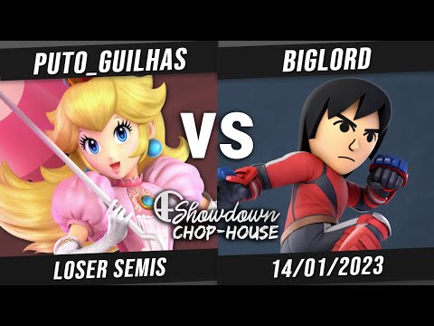 Showdown Chop-House #1! - Losers Semi-Final - Puto_Guilhas (Peach) vs BigLord (Mii Brawler, Mii Gunn