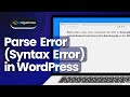 How To Fix Parse Errors Syntax Errors In WordPress