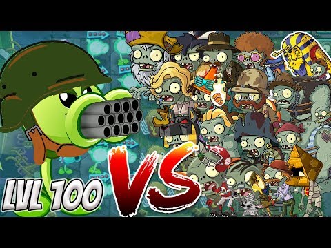 Plants vs Zombies 2 Epic Hack - Peashooter Level 100 vs All Freakin Zombies