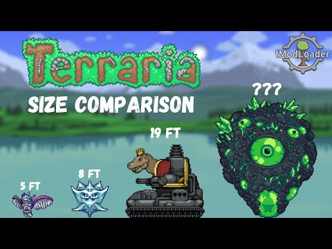 Ultimate Bosses Size Comparison 2 (Redemption, Qwerty, Enigma, GRealm, Split, Pinky) || Terraria
