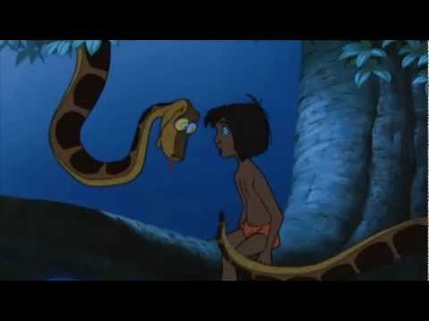 Kaa try to hypnotize Mowgli twice