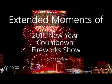 2016 New Year Countdown Fireworks Show, Singapore (Extended Moments)