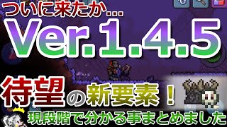 【テラリア】ついに、あの待望の要素が来た！最新アップデート情報Ver.1.4.5について、現段階で分かる事まとめました！