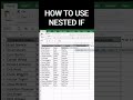 How to Use Nested IF function in Microsoft Excel and Google Sheets #beginners #tutorial #nestedif