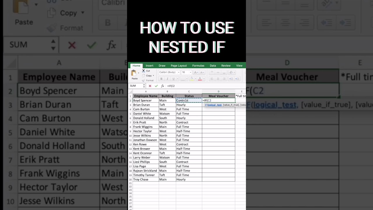 How to Use Nested IF function in Microsoft Excel and Google Sheets #beginners #tutorial #nestedif