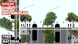 SECCION Y PLANTA DE CALLE (RÁPIDO Y FÁCIL) [ Photoshop para ARQUITECTOS ] 🚀🚀