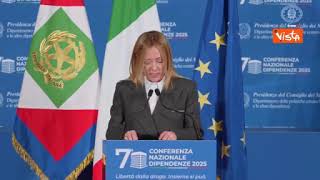 Meloni: «La sfida alle dipendenze è una priorità dello Stato, serve lavoro di squadra»