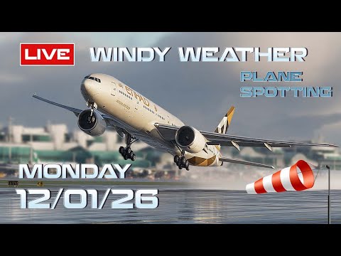 🔴LIVE WINDY WEATHER DUBLIN AIRPORT (DUB) AIRPORT ACTION! (January 12th, 2026)