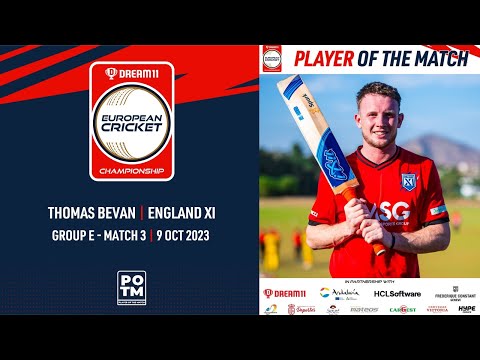 POTM: T Bevan - MAL vs ENG-XI | Highlights | Dream11 ECC23 | 9 Oct 2023 | ECC23.059