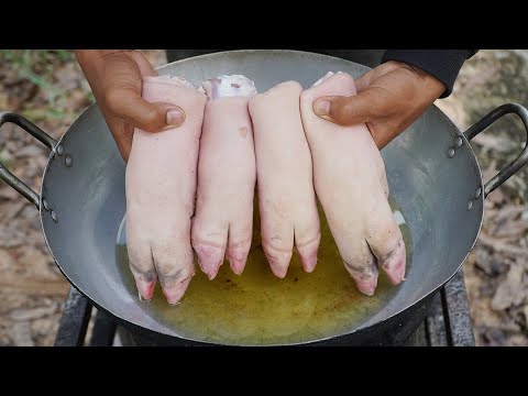 Deep Fried Pig Feet Recipe | Crunchy Pig Feet Cooking and Eating