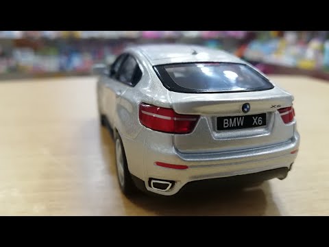 Металлическая машинка Kinsmart 1:38 «BMW X6» KT5336D, инерционная / Серый