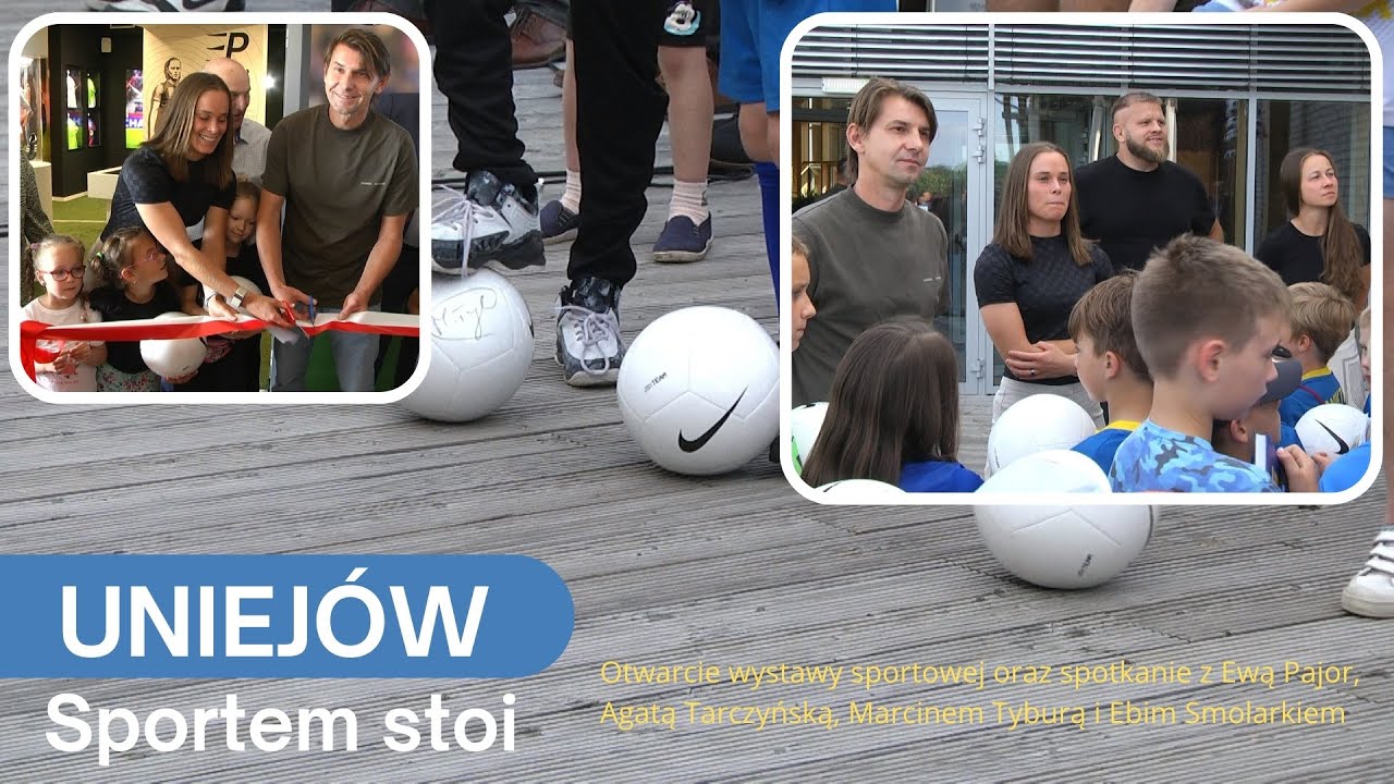 Ewa Pajor, Ebi Smolarek i Marcin Tybura odwiedzili Uniejów. Otwarcie wystawy sportowej