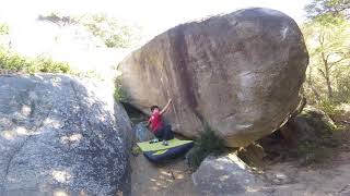 Video thumbnail of Qüestió de fe, 7c+ (sit). Can Boquet