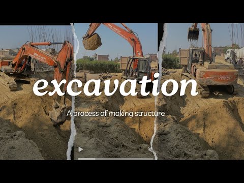 excation process by excavator #reels #construction #facts