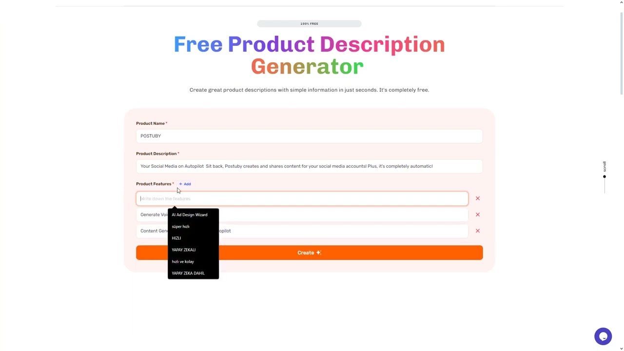 100% Free Product Description Generator -