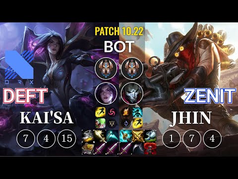 DRX Deft Kai'Sa vs Zenit Jhin Bot - KR Patch 10.22