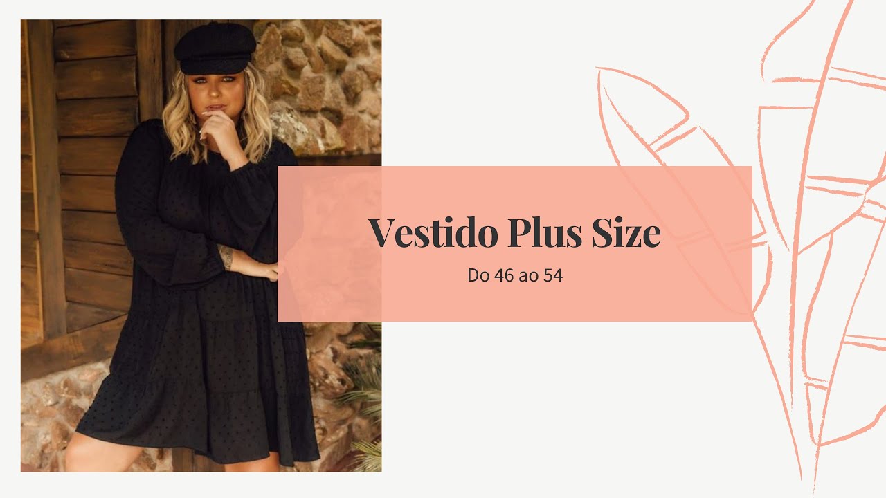 Vestido amplo manga longa plus size