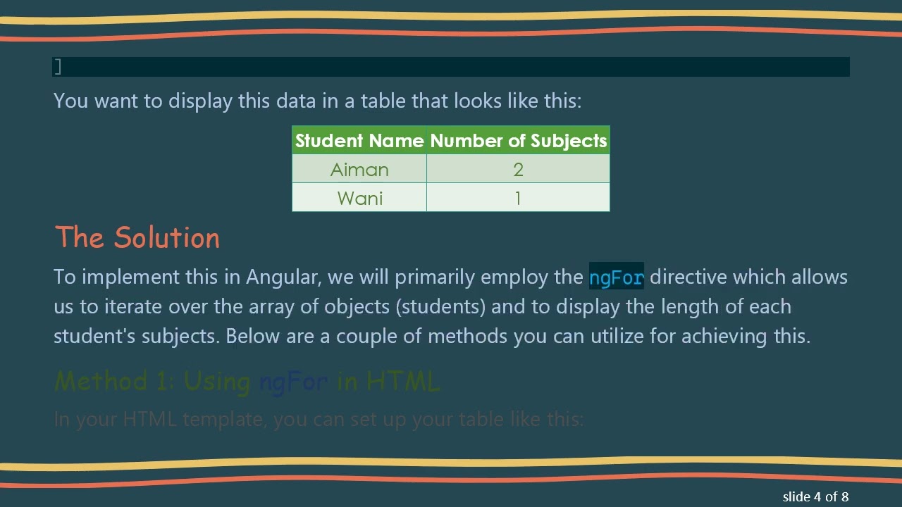 How to Populate Length of Array in Angular Tables