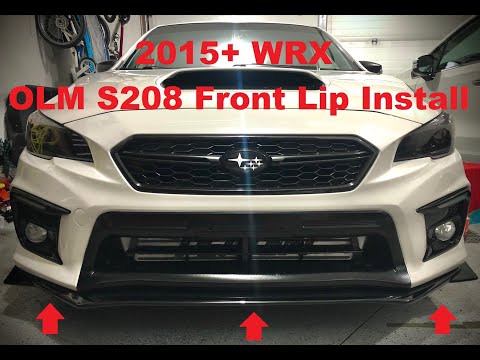2015+ WRX/STI  OLM S208 in Gloss Black Front Lip Install On The 2018 Bumper Style
