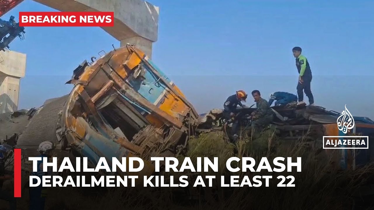 Passenger train derails in Thailand, killing at least 22 and injuring dozens