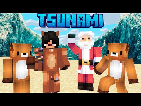 Ultimate Showdown: Santa & Reindeers vs Tsunami in Minecraft!