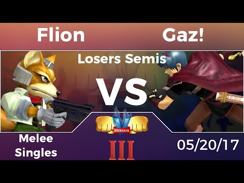 Versus III Melee Singles - Flion (Fox) vs. Gaz! (Marth) - Losers Semifinals