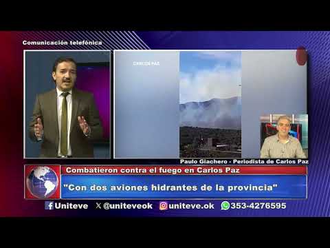 Incendio sobre la autopista Córdoba - Carlos Paz