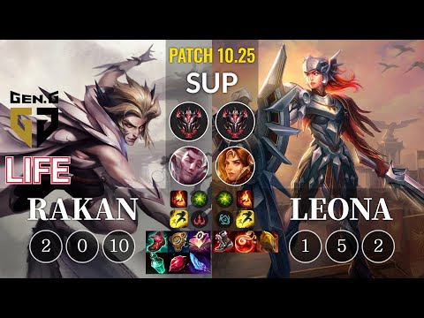 GEN Life Rakan vs Leona Sup - KR Patch 10.25