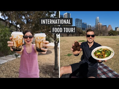 TOUR ALIMENTAR Internacional em Austin!(comida de rua tailandesa e laosiana, etíope, israelense e chá de bolhas)