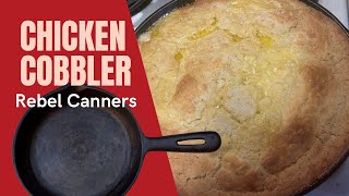 Cast iron cooking chicken cobbler