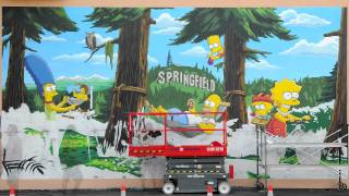 preview picture of video 'The Simpsons Mural in Springfield, OR time lapse'