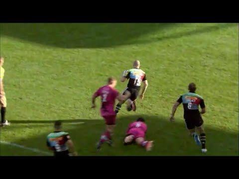 London Welsh turnstile tackling on Mike Brown